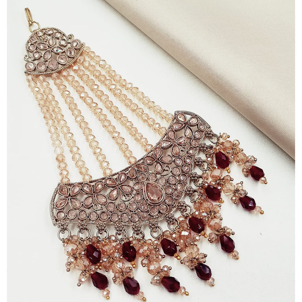 NAFJ Designer Crystal Stone Beads And Pearl Bridal Pasa