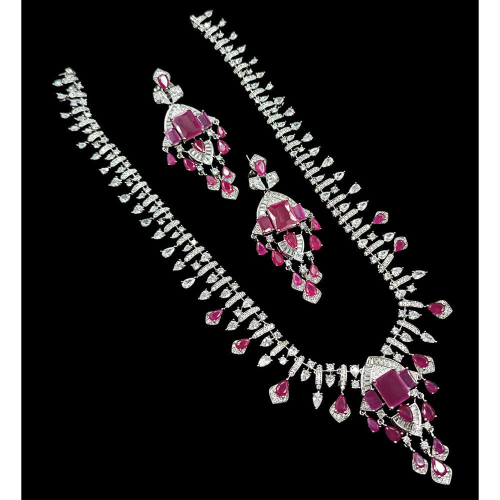 NAFJ Luxury American Diamond Jewellery Set