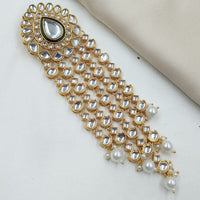 NAFJ Classic Indian Kundan Stone Pearl Hair Ornament