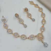 NAFJ Royal Sparkle American Diamond Necklace Set