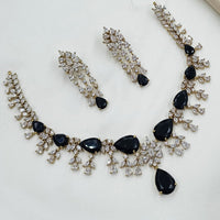 NAFJ Royal Sparkle American Diamond Necklace Set