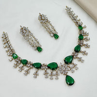 NAFJ Royal Sparkle American Diamond Necklace Set