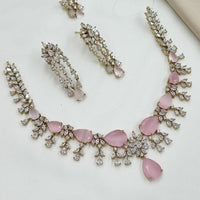 NAFJ Royal Sparkle American Diamond Necklace Set