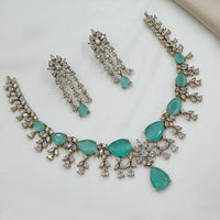 NAFJ Royal Sparkle American Diamond Necklace Set