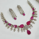 NAFJ Royal Sparkle American Diamond Necklace Set