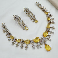 NAFJ Royal Sparkle American Diamond Necklace Set