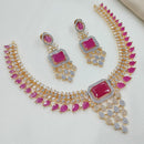 NAFJ Royal Sparkle American Diamond Necklace Set