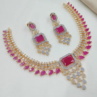 NAFJ Royal Sparkle American Diamond Necklace Set