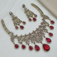 NAFJ Royal Sparkle American Diamond Necklace Set
