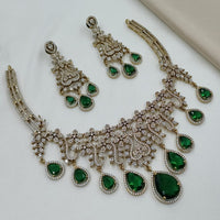 NAFJ Royal Sparkle American Diamond Necklace Set