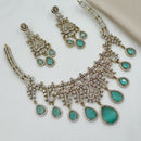 NAFJ Royal Sparkle American Diamond Necklace Set