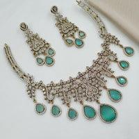 NAFJ Royal Sparkle American Diamond Necklace Set