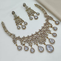 NAFJ Royal Sparkle American Diamond Necklace Set