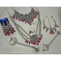 NAFJ Maharani Glow Kundan Stone Pearl And Beads Bridal Set