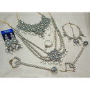 NAFJ Maharani Glow Kundan Stone Pearl And Beads Bridal Set