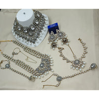 NAFJ Maharani Glow Kundan Stone Pearl And Beads Bridal Set