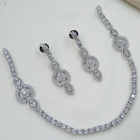 NAFJ Elegant American Diamond Designer Necklace Set