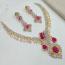 NAFJ Designer American Diamond Necklace Set for Wedding & Festive Wear