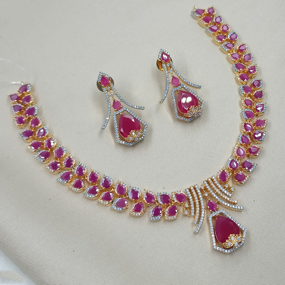 NAFJ Designer American Diamond Necklace Set for Wedding & Festive Wear