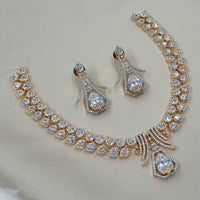 NAFJ Designer American Diamond Necklace Set for Wedding & Festive Wear