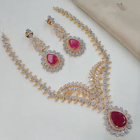 NAFJ Designer American Diamond Necklace Set for Wedding & Festive Wear
