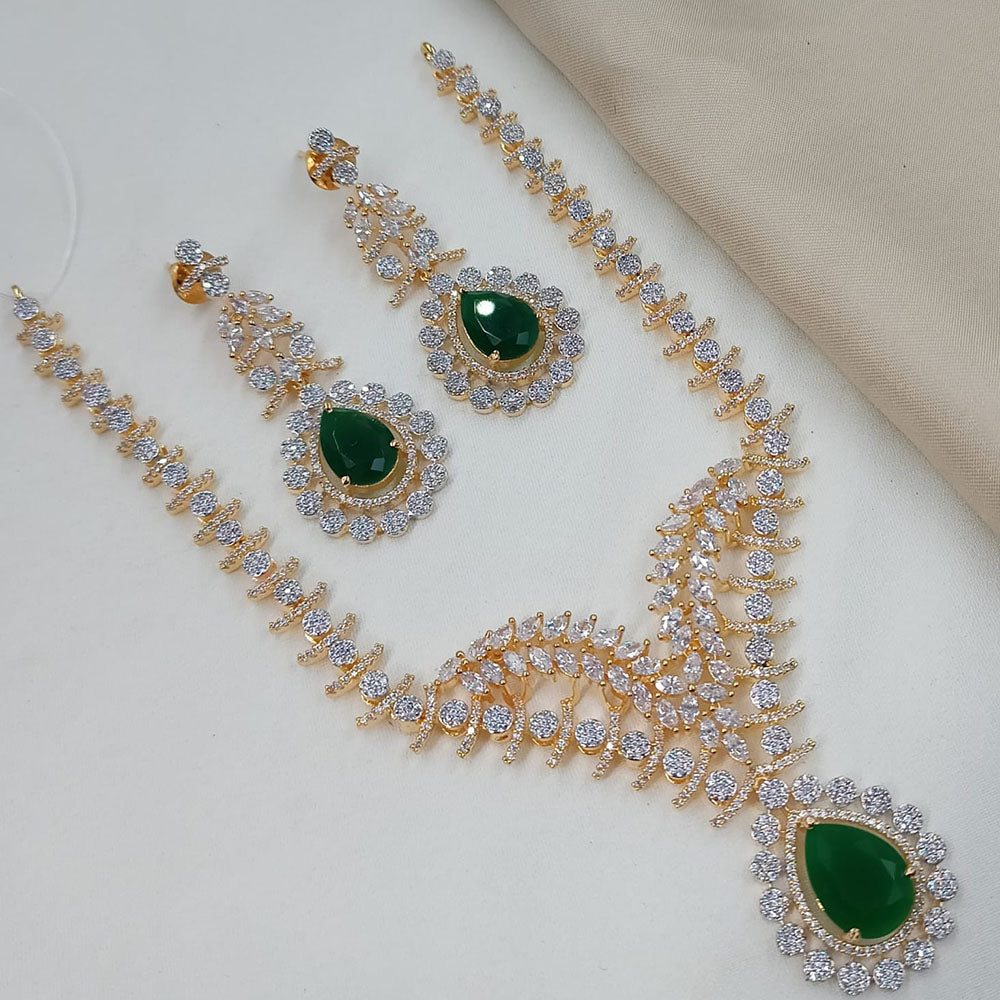 NAFJ Designer American Diamond Necklace Set for Wedding & Festive Wear