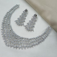 NAFJ Designer American Diamond Necklace Set for Wedding & Festive Wear