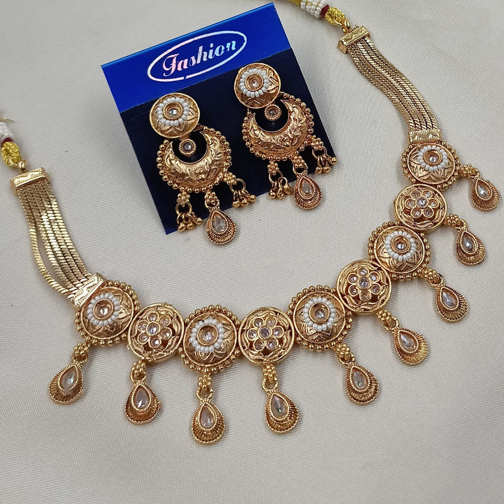 NAFJ Traditional Elegance Pota Stone And Pearl Necklace Set