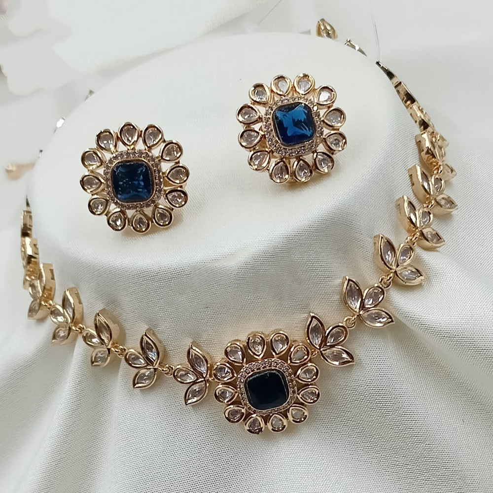 NAFJ Graceful Polki Kundan Stone Traditional Choker Necklace Set