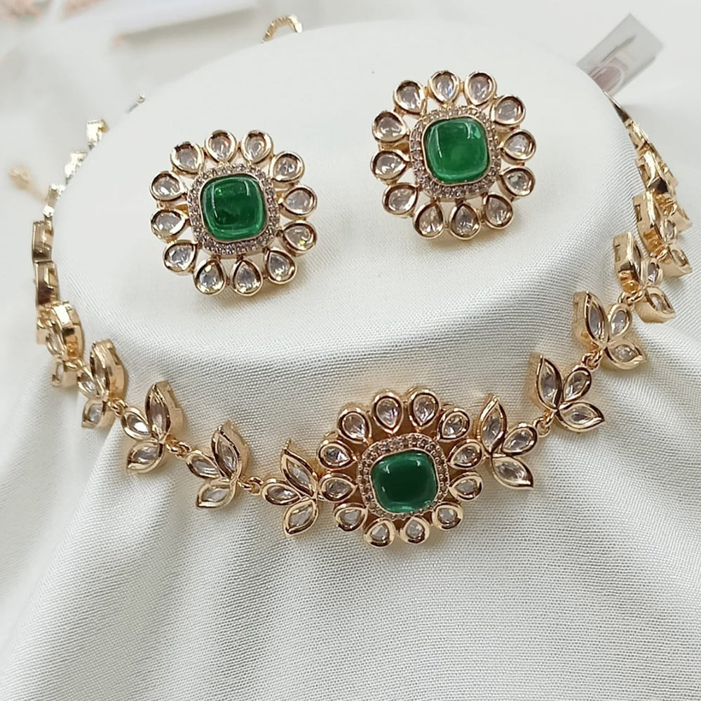 NAFJ Graceful Polki Kundan Stone Traditional Choker Necklace Set