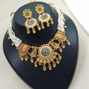 NAFJ Graceful Pota And Austrian Stone Pearl Choker Necklace Set