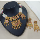 NAFJ Graceful Pota And Austrian Stone Pearl Choker Necklace Set