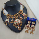 NAFJ Graceful Pota And Austrian Stone Pearl Choker Necklace Set