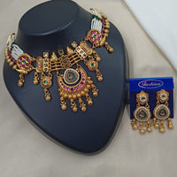 NAFJ Graceful Pota And Austrian Stone Pearl Choker Necklace Set