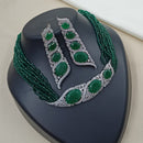 NAFJ Royal Sparkle American Daimond And Pearl Choker Necklace Set