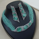 NAFJ Royal Sparkle American Daimond And Pearl Choker Necklace Set