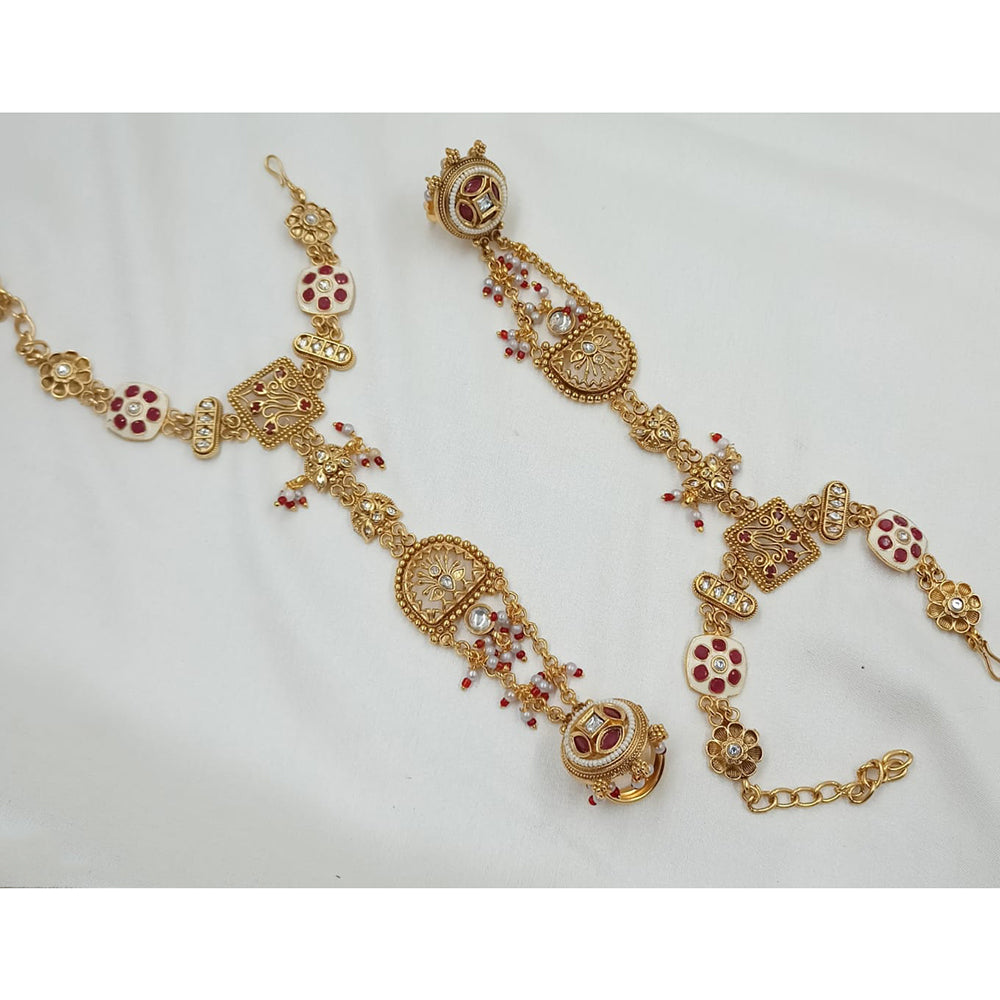 NAFJ Pota Stone And Pearl Designer Hand Harness