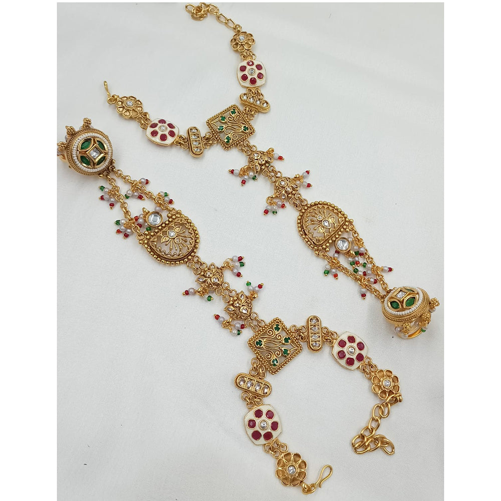 NAFJ Pota Stone And Pearl Designer Hand Harness