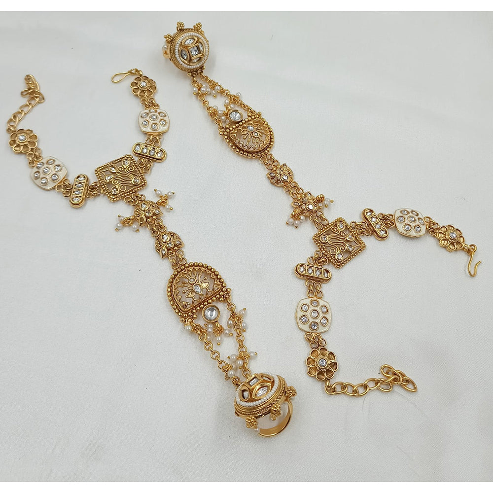 NAFJ Pota Stone And Pearl Designer Hand Harness