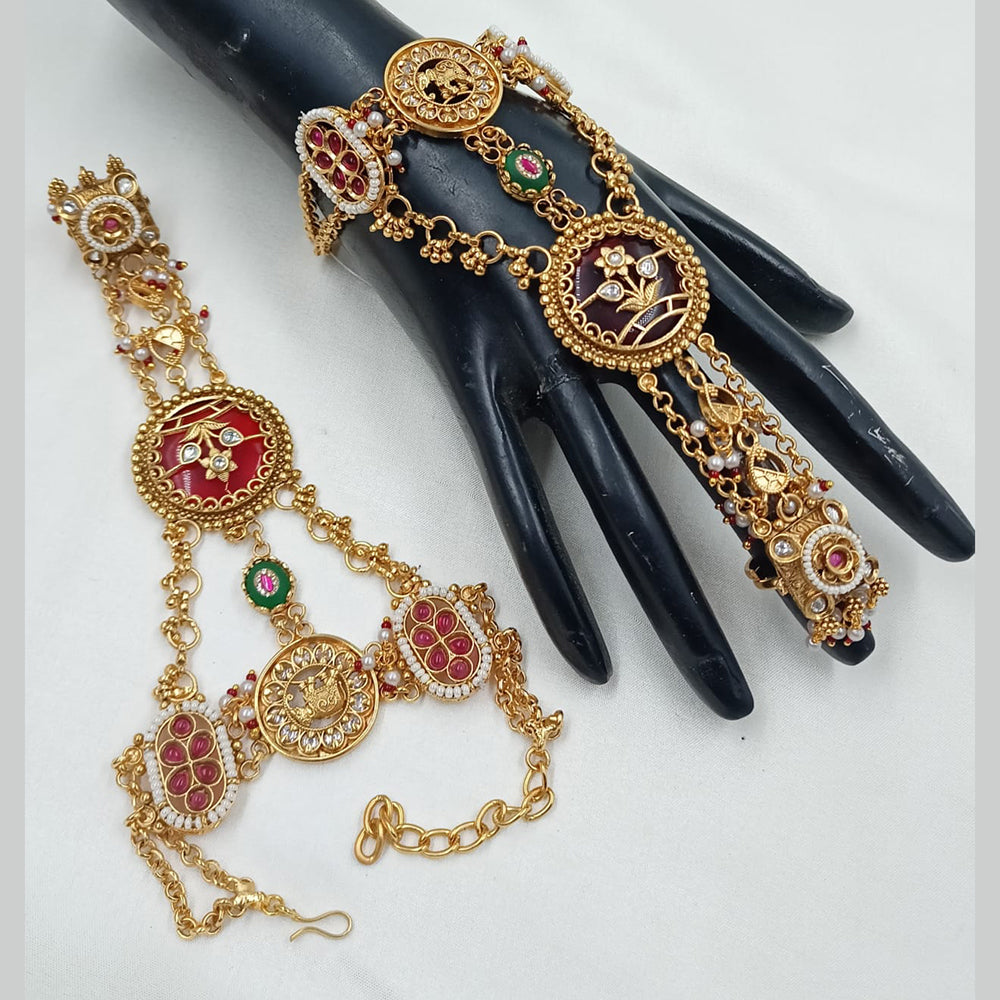 NAFJ Pota Stone And Pearl Designer Hand Harness