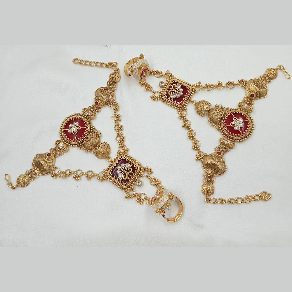 NAFJ Pota Stone And Pearl Designer Hand Harness