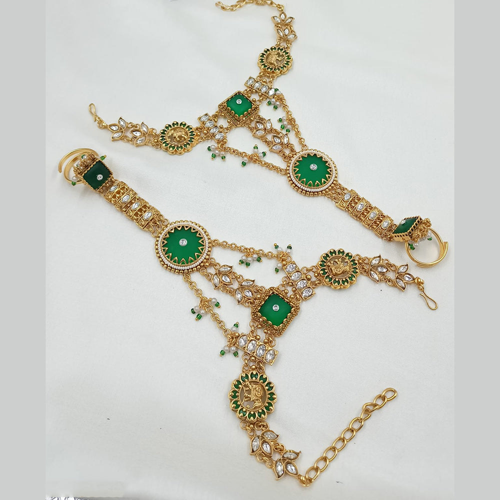 NAFJ Pota Stone And Pearl Designer Hand Harness