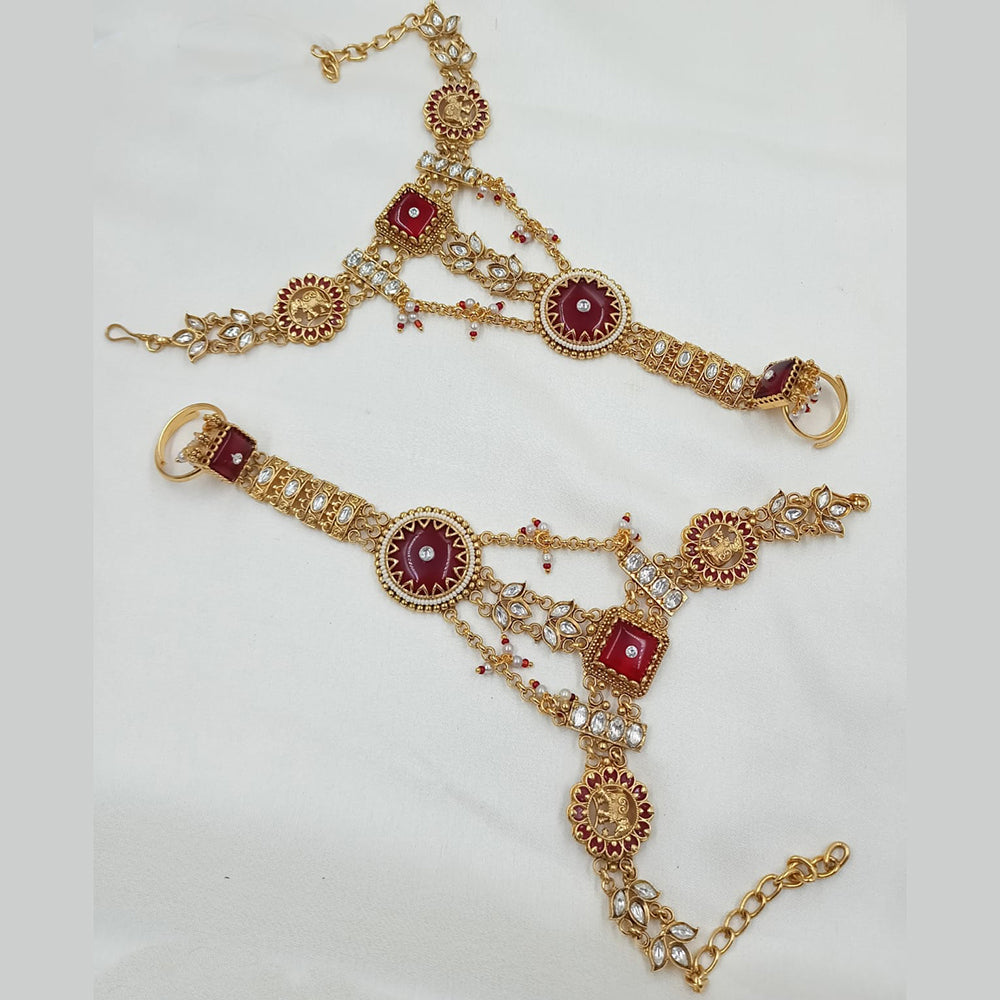 NAFJ Pota Stone And Pearl Designer Hand Harness