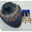 NAFJ Royal Sparkle American Daimond And Austrian Pearl Necklace Set
