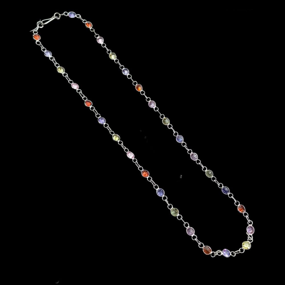 NAFJ Trendy Crystal Stone Long Necklace for Girls & Women