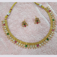 NAFJ Elegant Pota Stone And Crystal Stone Necklace Set