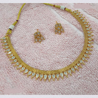 NAFJ Elegant Pota Stone And Crystal Stone Necklace Set