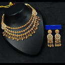 NAFJ Elegant Pota Stone And Crystal Stone Pearl Necklace Set