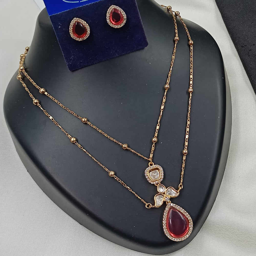 NAFJ Graceful Polki Kundan Necklace Set for Women