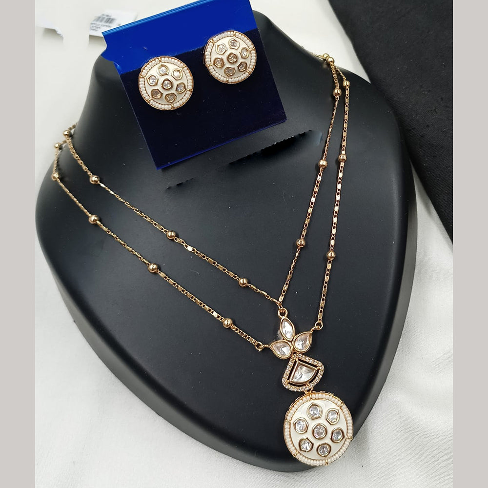 NAFJ Graceful Polki Kundan Necklace Set for Women